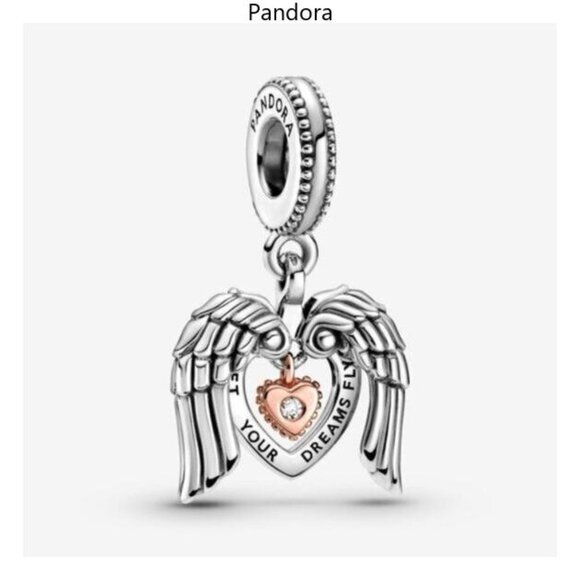 Pandora Jewelry - Pandora Club 2021 Angel Wings & Heart Dangle Charm